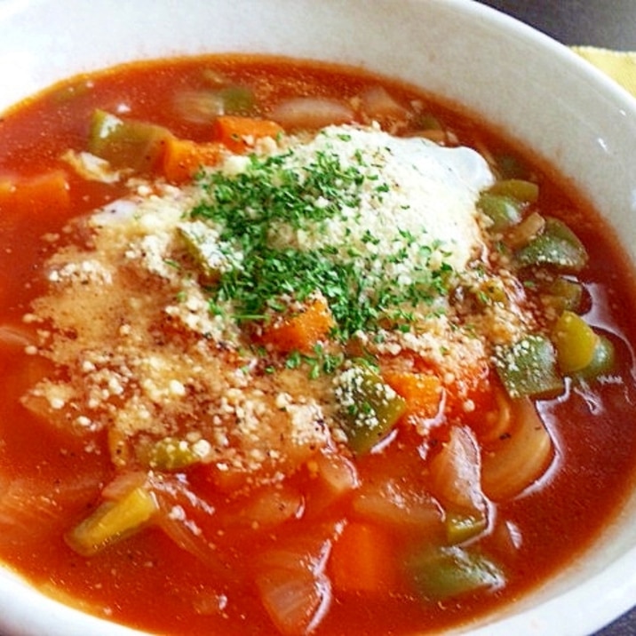 減塩でも美味☆インスタント麺でトマトラーメン